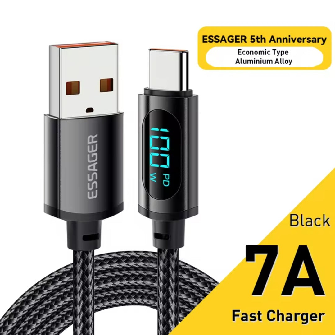 USB Type C to USB C Cable 100W/5A PD Fast Charging Charger Wire Cord for Macbook Xiaomi Samsung Type-C USBC Cable 2M