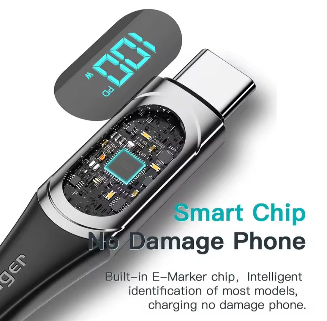 USB Type C to USB C Cable 100W/5A PD Fast Charging Charger Wire Cord for Macbook Xiaomi Samsung Type-C USBC Cable 2M