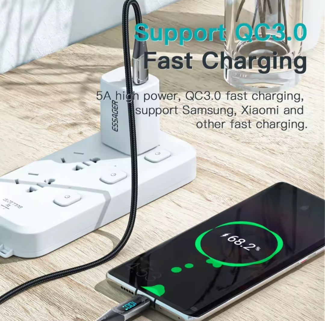 USB Type C to USB C Cable 100W/5A PD Fast Charging Charger Wire Cord for Macbook Xiaomi Samsung Type-C USBC Cable 2M